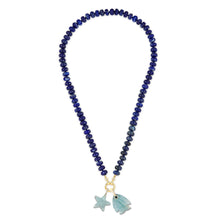 Load image into Gallery viewer, Lapis Lazuli Rondelle Bead Necklace