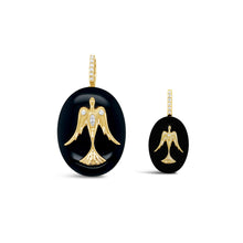 Load image into Gallery viewer, Black Onyx Large Oval Cabochon Dove Pendant