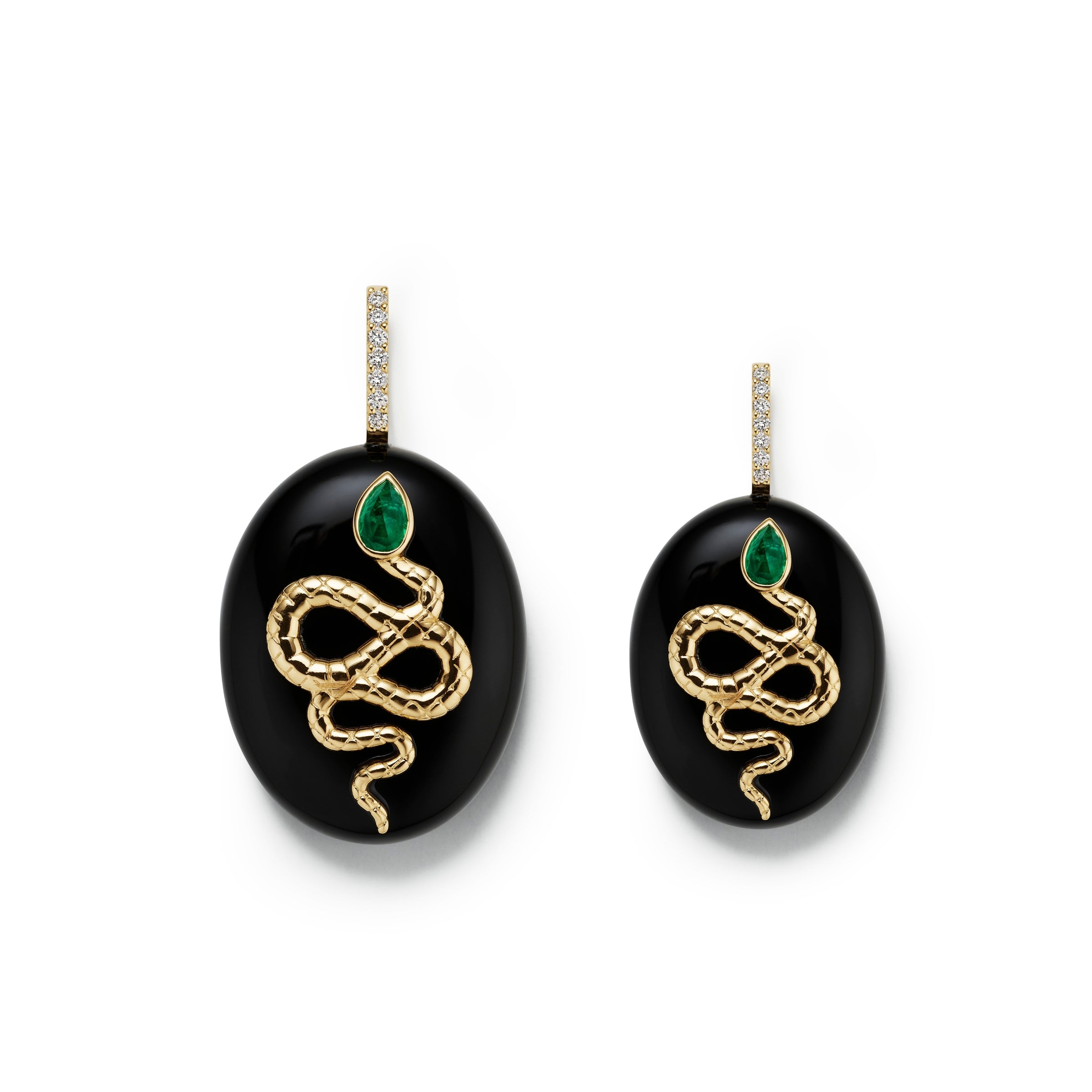 Serpent Cabochon Pendant- Black Onyx