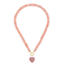 Load image into Gallery viewer, Pink Opal Rondelle Bead Necklace