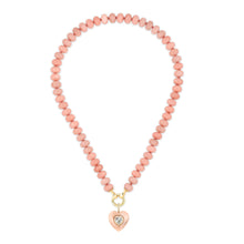 Load image into Gallery viewer, Pink Opal Rondelle Bead Necklace