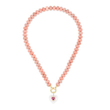 Load image into Gallery viewer, Pink Opal Rondelle Bead Necklace