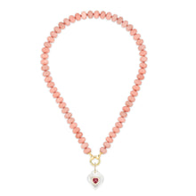 Load image into Gallery viewer, Pink Opal Rondelle Bead Necklace