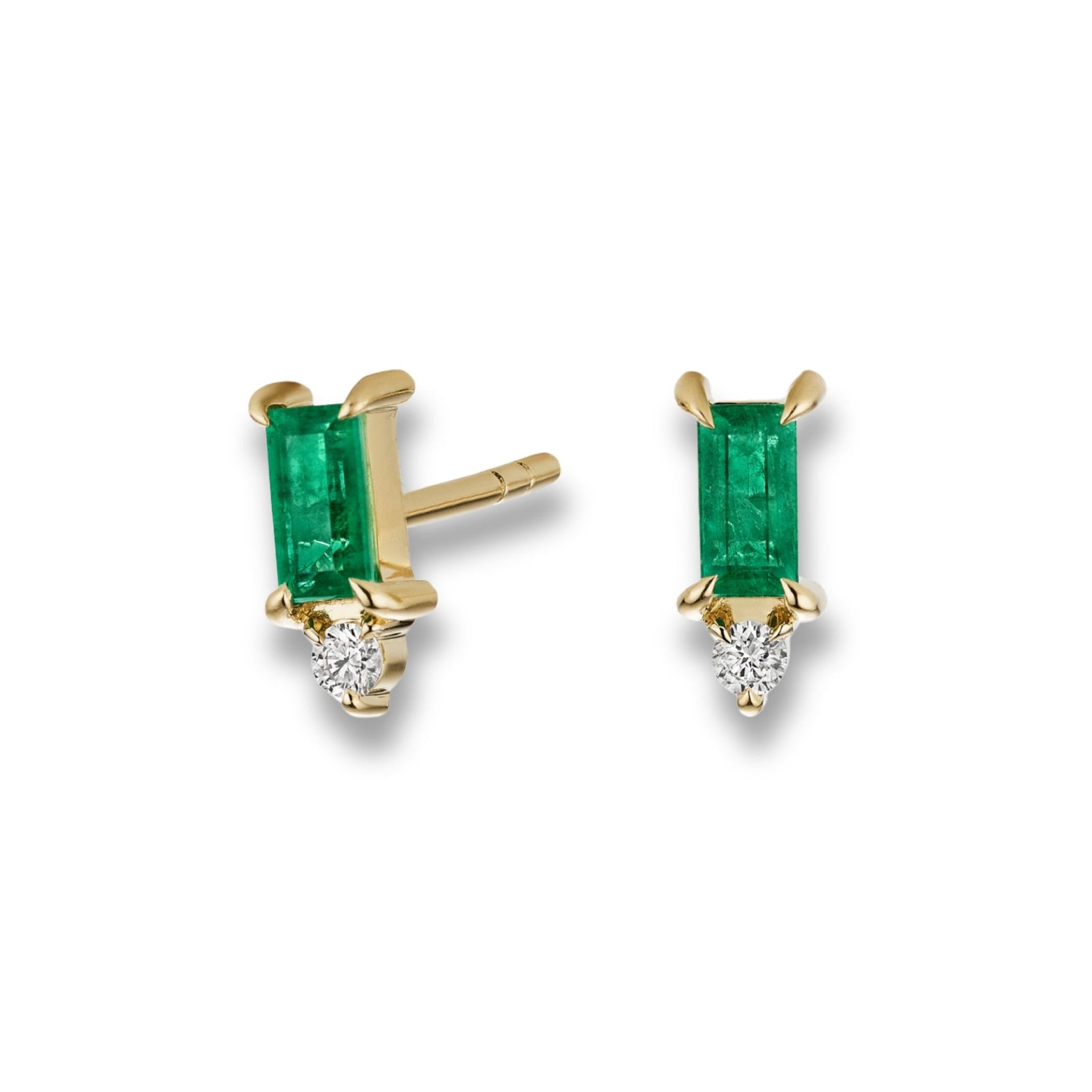 Baguette Studs-emerald