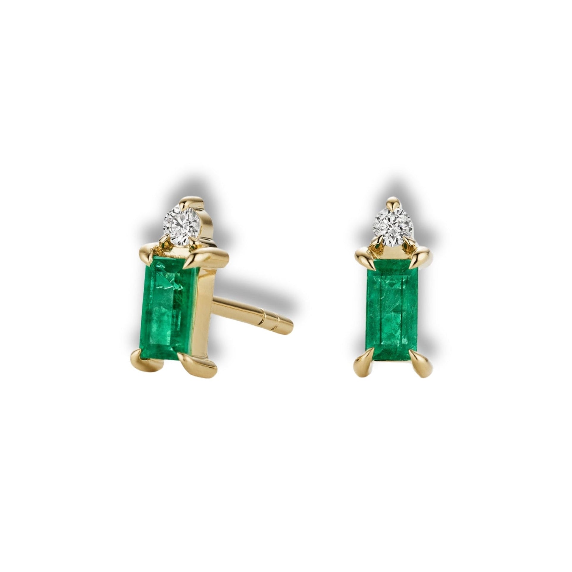 Baguette Studs-emerald