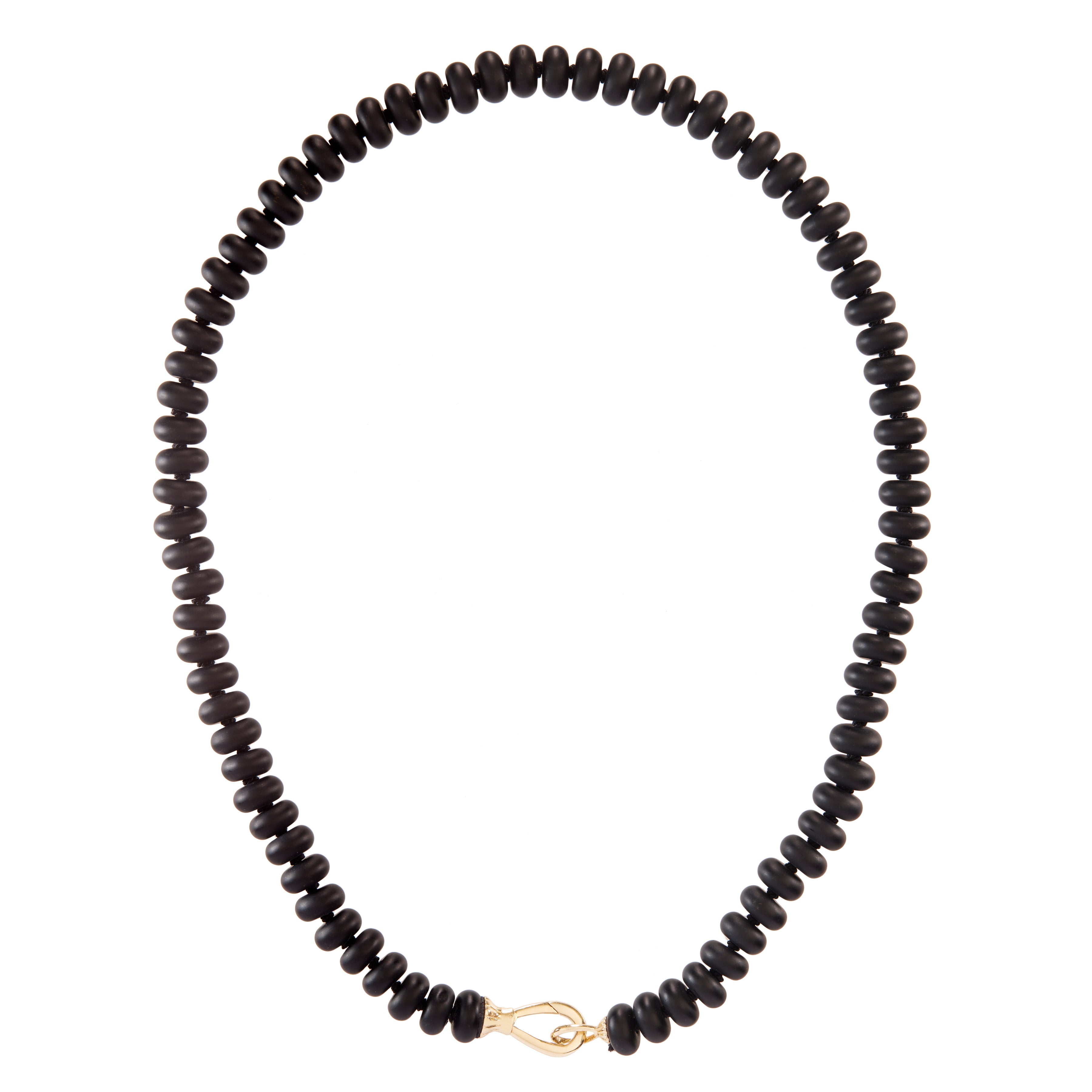 Black Onyx Rondelle Bead Necklace