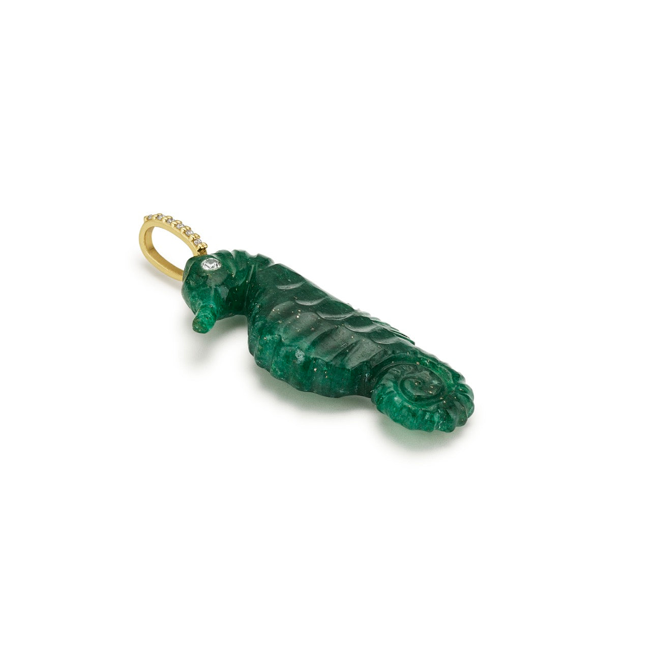 Green Aventurine Seahorse Pendant-angle