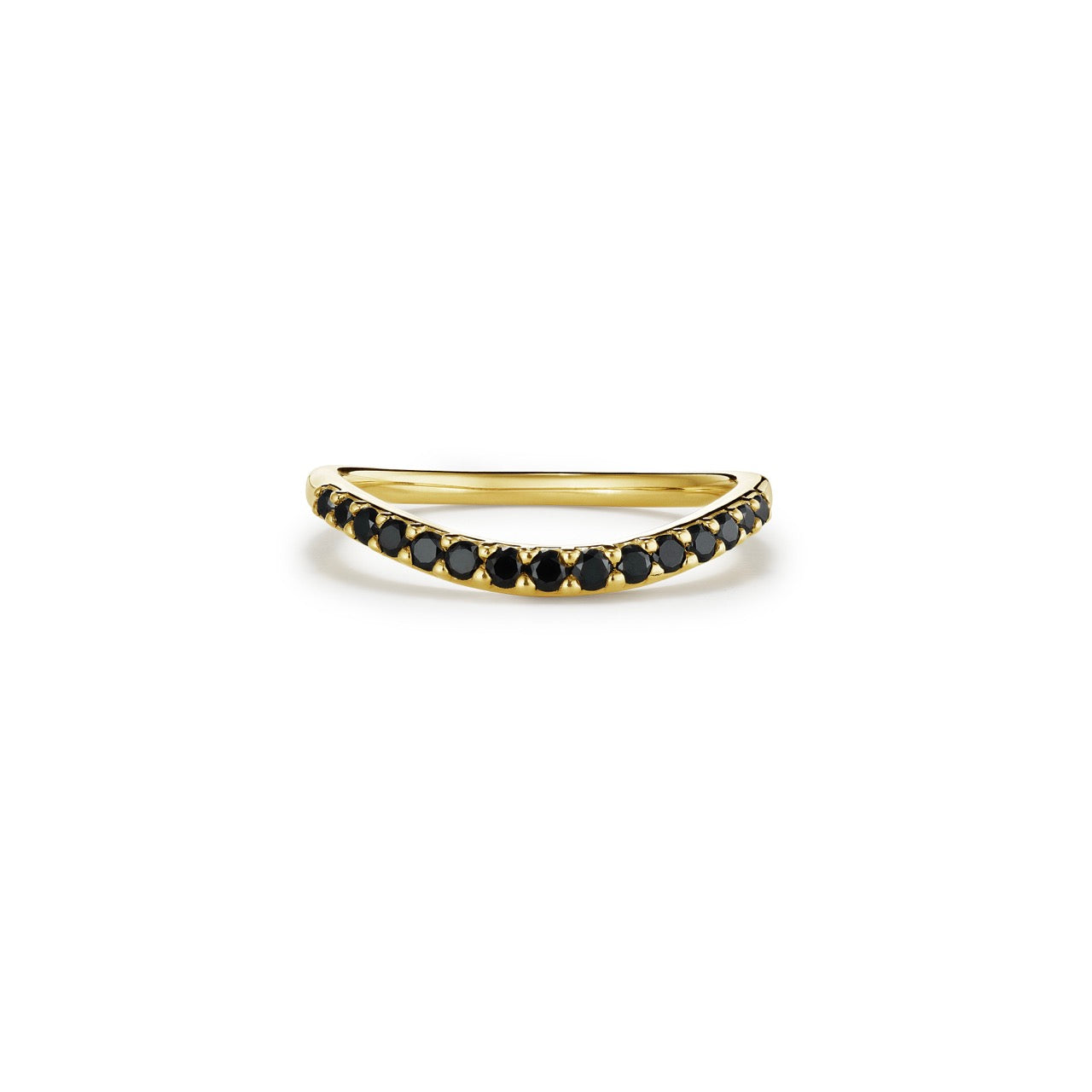 Half Eternity Contour Band-prong setting in black diamonds