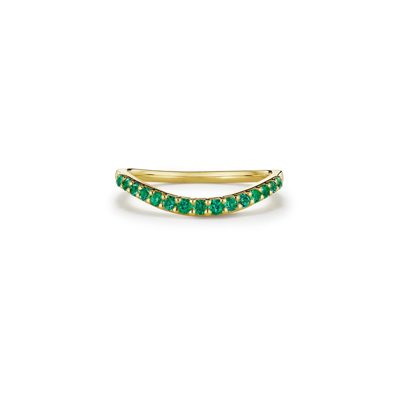 Half Eternity Contour Band-prong setting in emerald