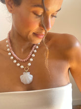 Load image into Gallery viewer, Extra Large White Onyx Scallop Shell Pendant