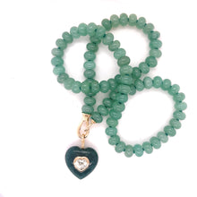 Load image into Gallery viewer, Green Aventurine Rondelle Bead Necklace