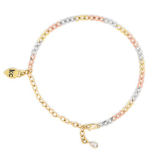 Load image into Gallery viewer, Tri Color Curb Chain Bracelet