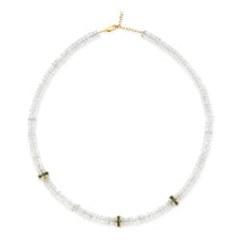 Load image into Gallery viewer, Crystal & Blue Topaz Heishi Bead Necklace