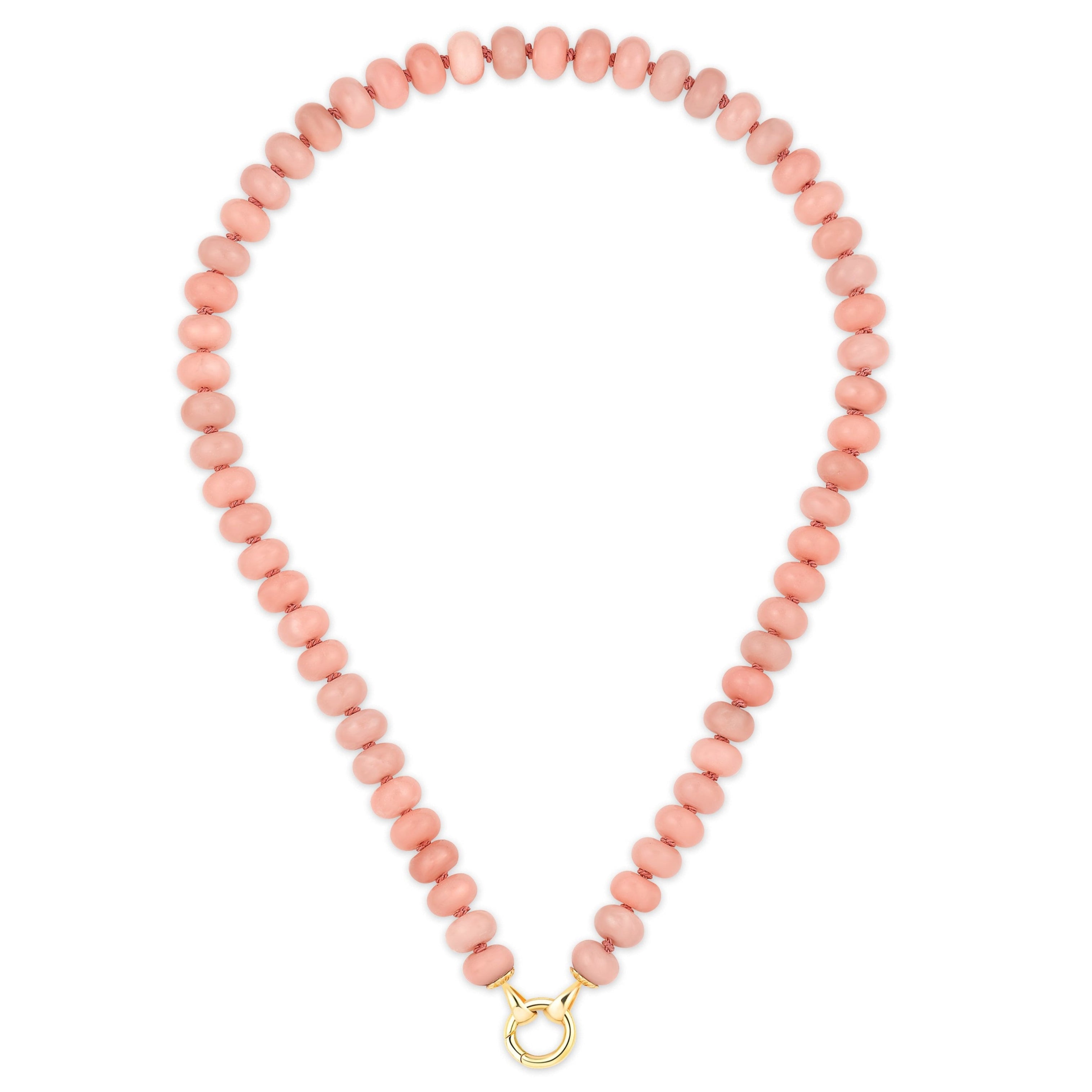 Pink Opal Rondelle Bead Necklace