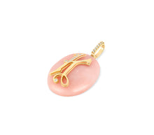 Load image into Gallery viewer, Large Pink Opal Cabochon Monogram Pendant