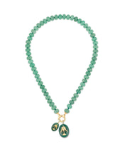 Load image into Gallery viewer, Small Green Aventurine Oval Cabochon Dove Pendant