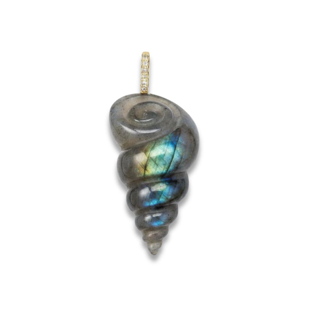 Labradorite Tulip Shell Pendant