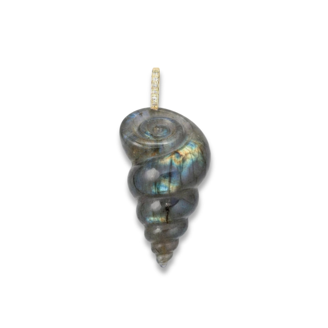 Labradorite Tulip Shell Pendant