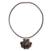 Load image into Gallery viewer, Extra Large Black Calcite Scallop Shell Pendant