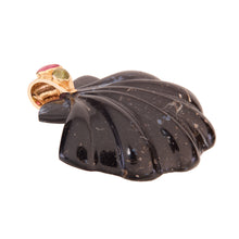 Load image into Gallery viewer, Extra Large Black Calcite Scallop Shell Pendant