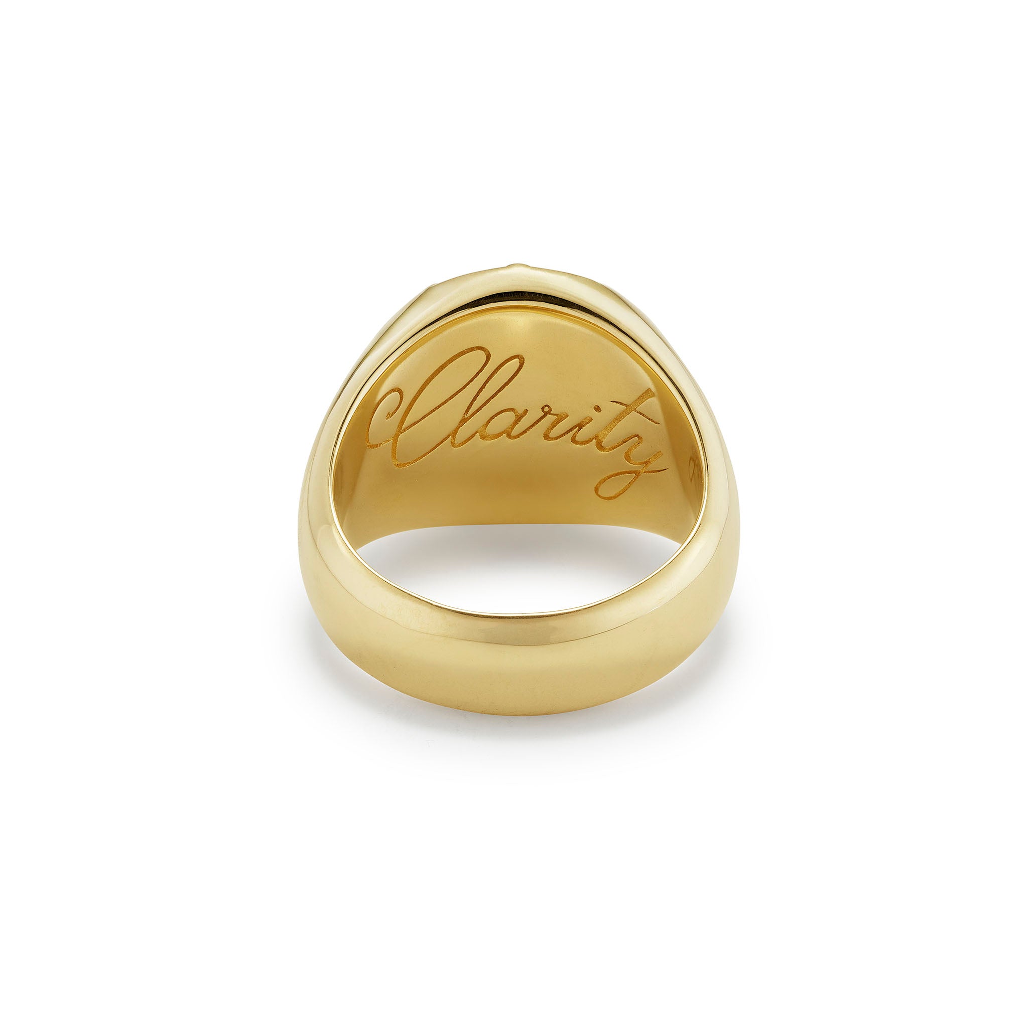 Opal Sunburst Clarity Signet Ring-back
