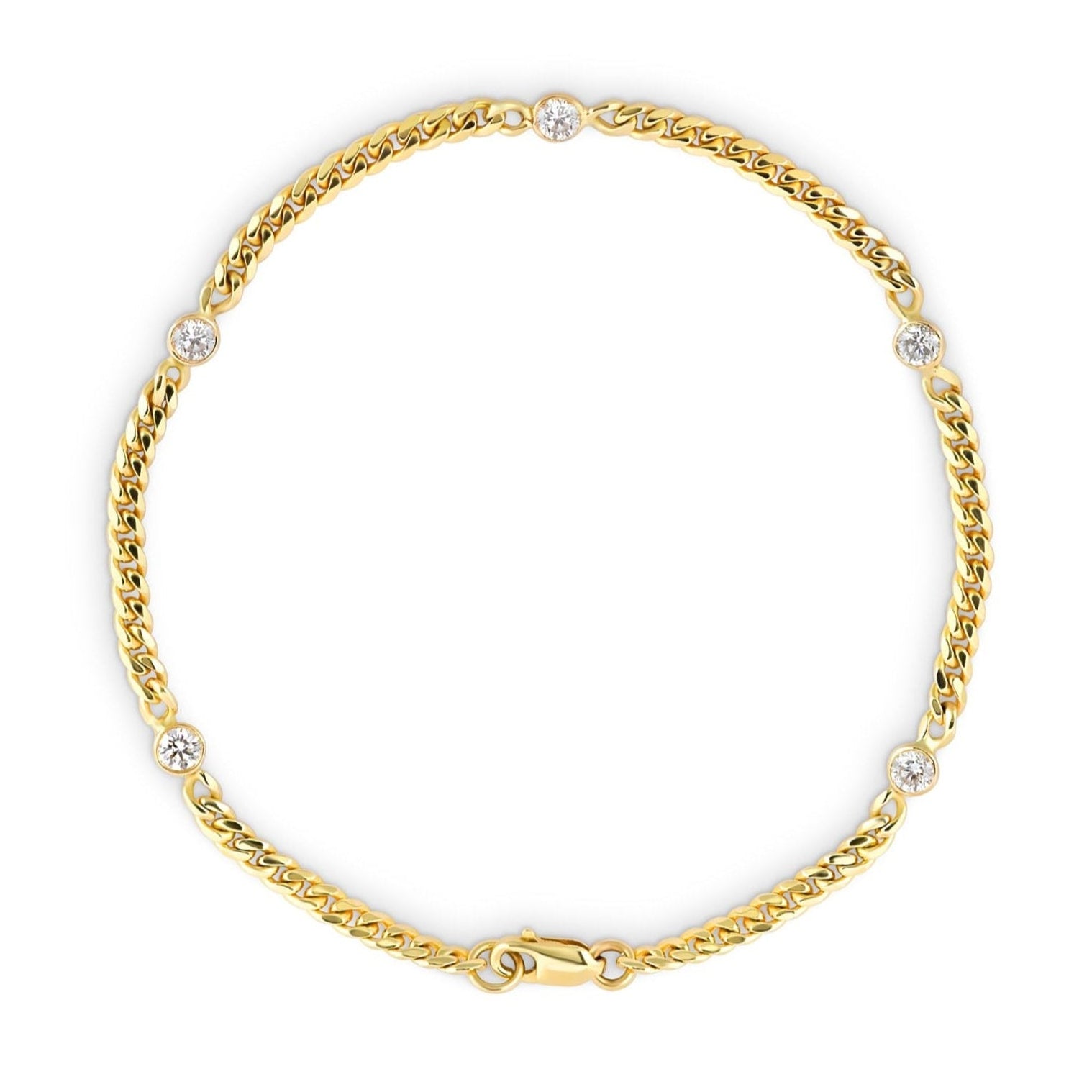 Small Diamond Curb Chain Bracelet