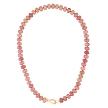 Load image into Gallery viewer, Pink Rhodochrosite Rondelle Bead Necklace