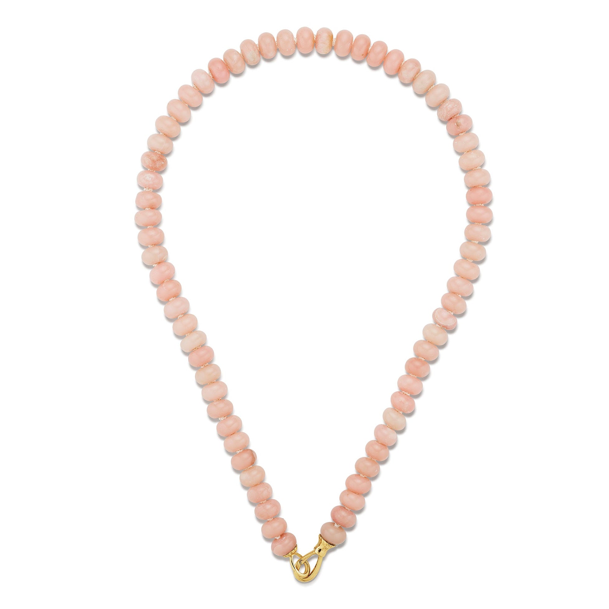 Pink Opal Rondelle Bead Necklace