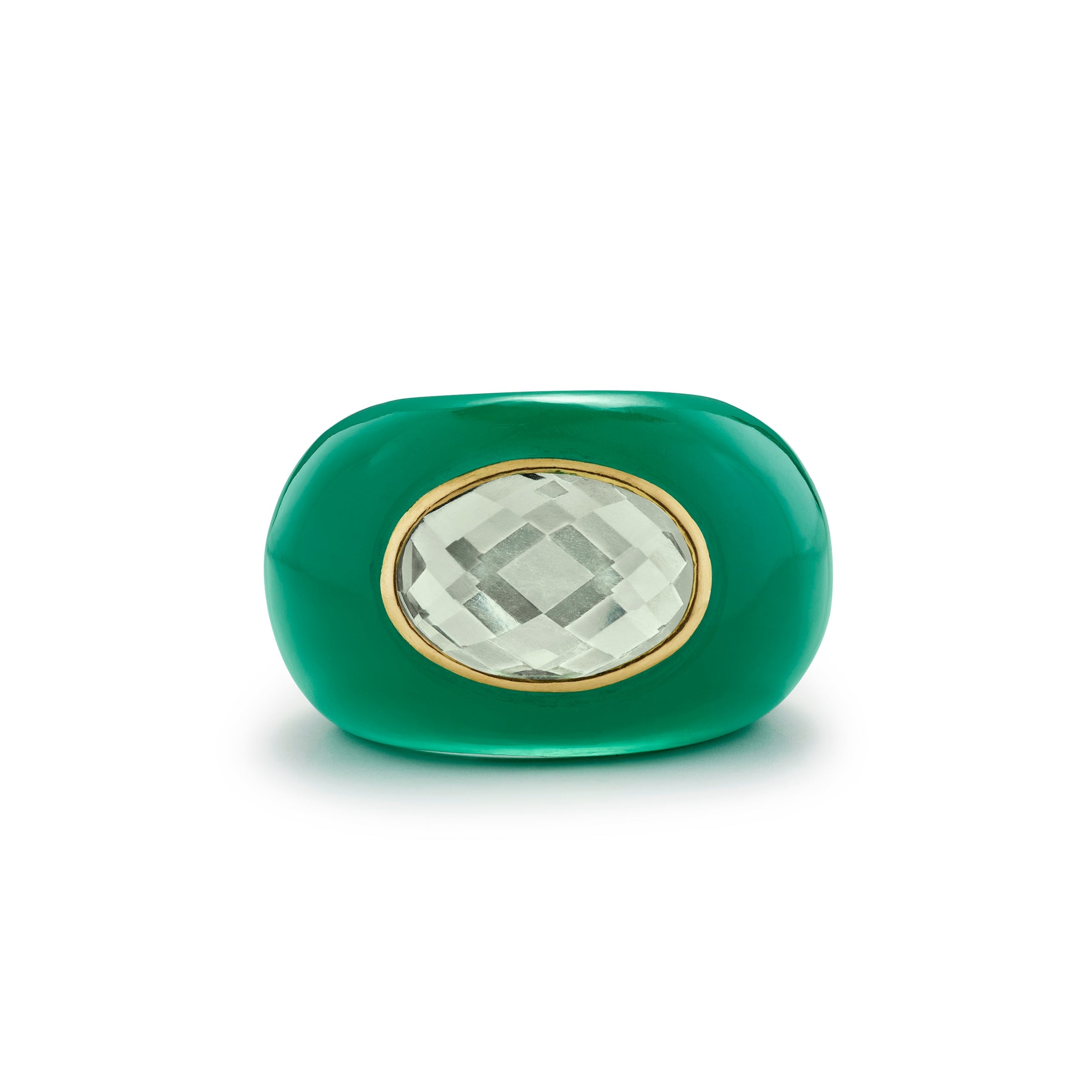 Sculptural Green Onyx/Green Amethyst Stone Ring