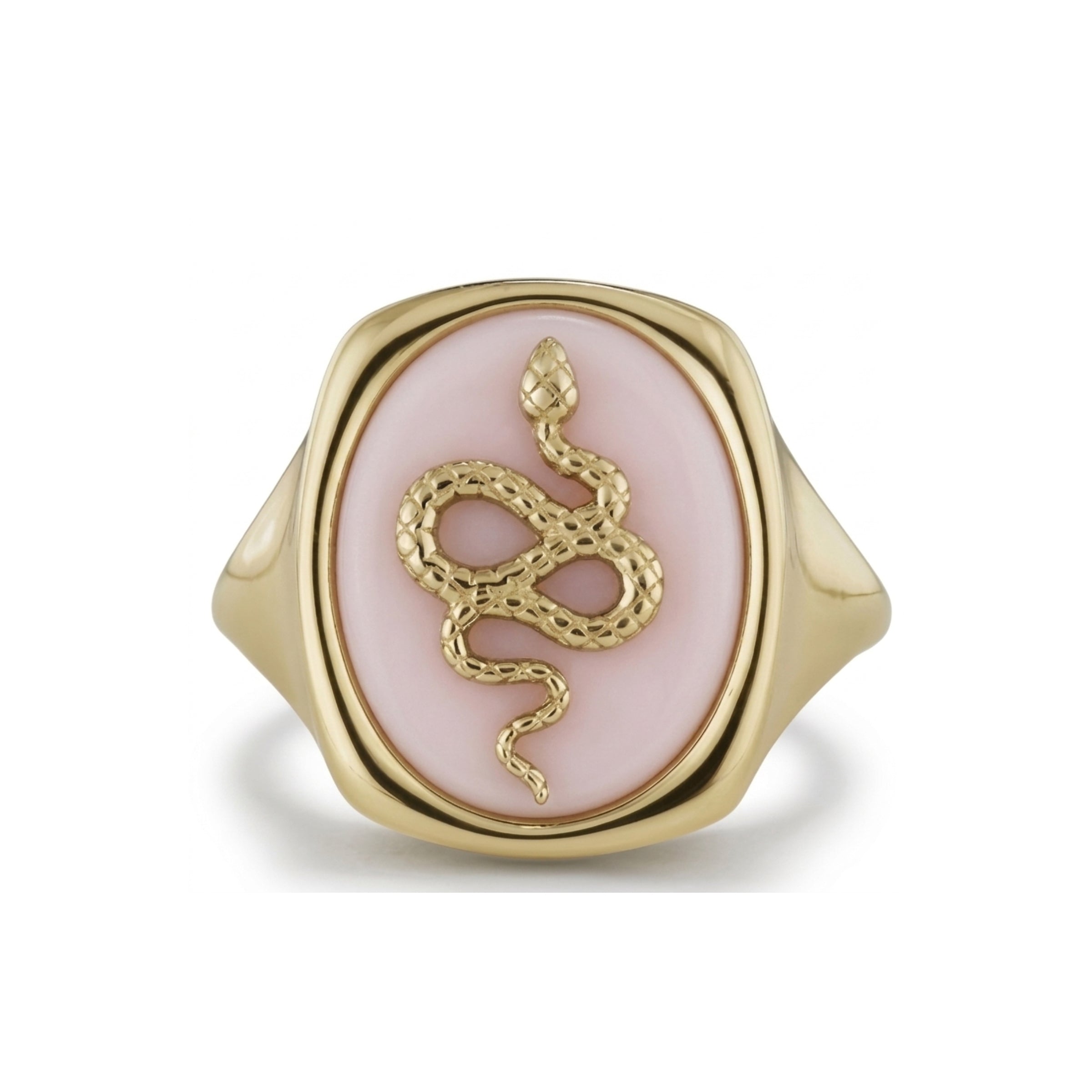 Serpent Gemstone Ring- Pink Opal