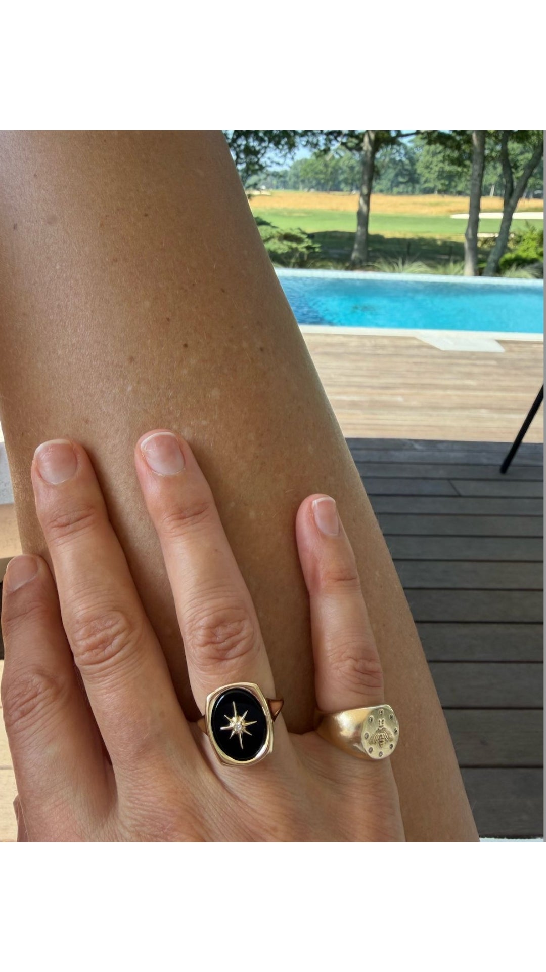 Starburst Gemstone Ring- Black Onyx