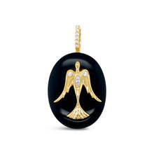 Load image into Gallery viewer, Black Onyx Large Oval Cabochon Dove Pendant
