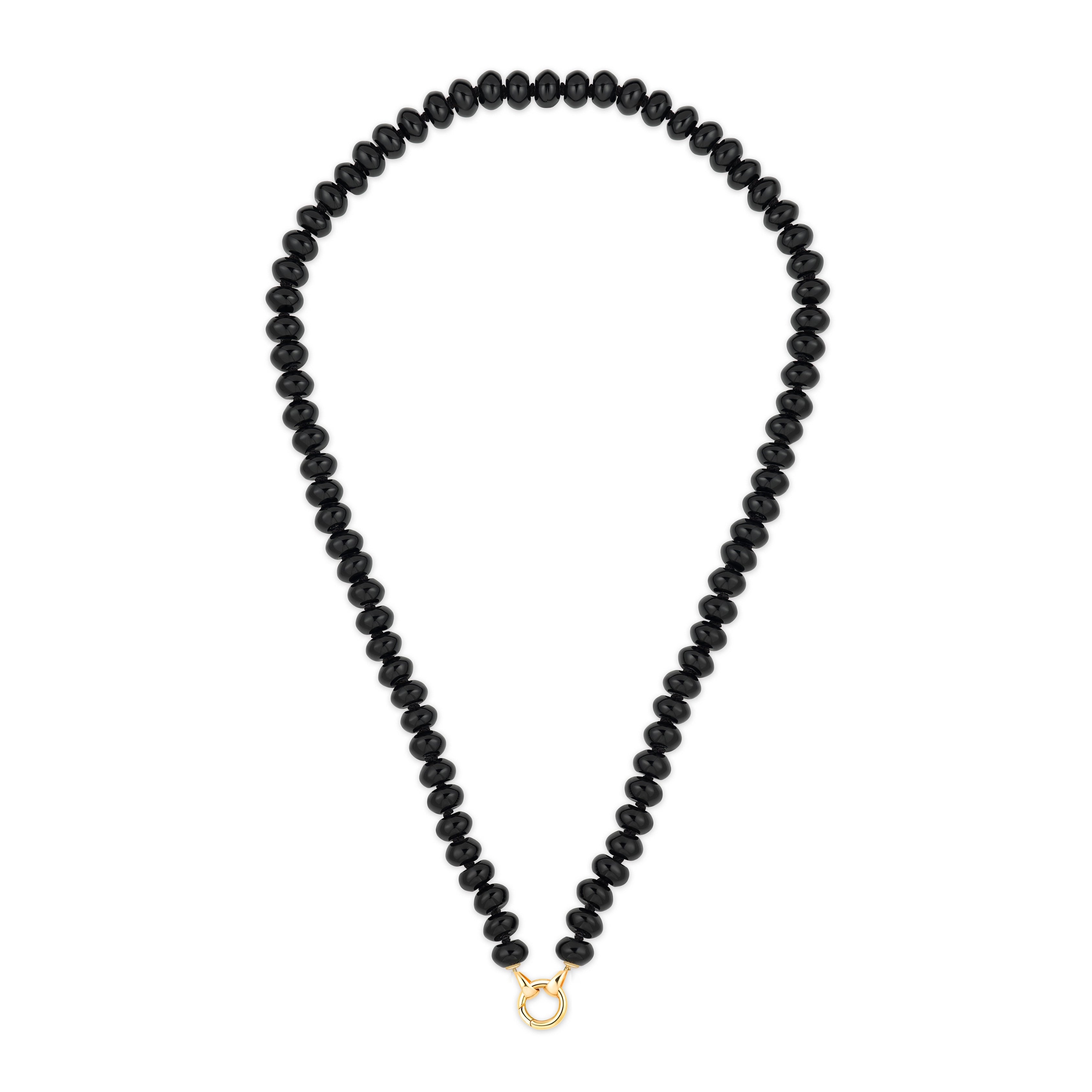 Black Onyx Rondelle Bead Necklace