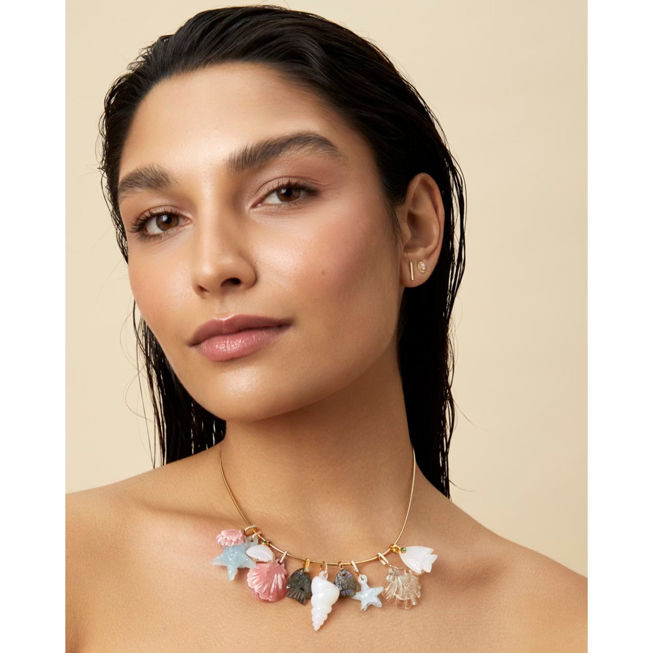 gemstone shell charms