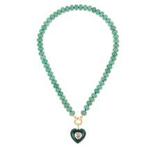 Load image into Gallery viewer, Green Aventurine Rondelle Bead Necklace