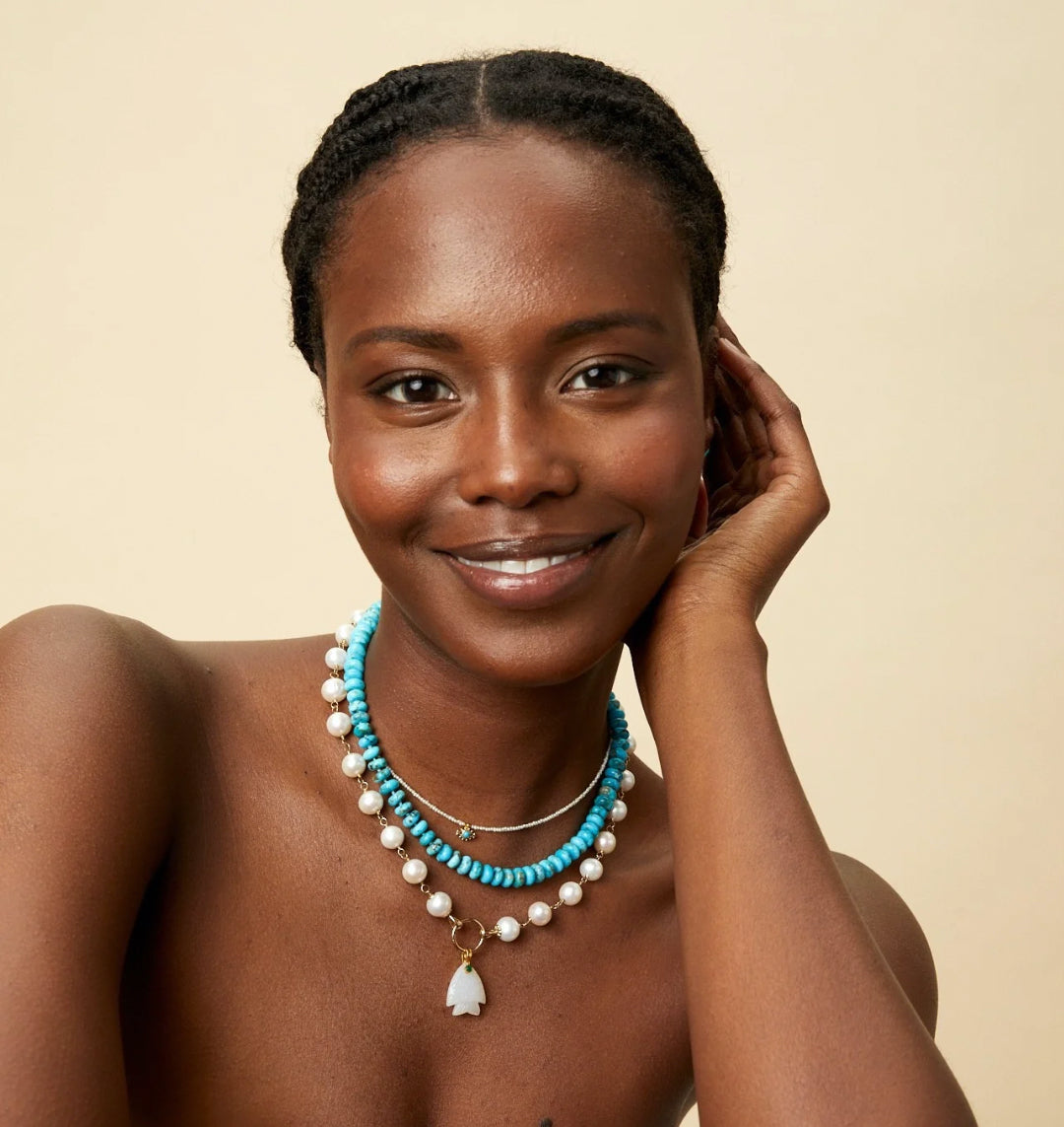 White Onyx Fish Pendant