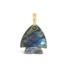 Load image into Gallery viewer, labradorite gemstone fish charm