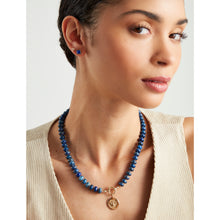 Load image into Gallery viewer, Lapis Lazuli Rondelle Bead Necklace