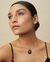 Load image into Gallery viewer, Black Onyx Large Oval Cabochon Dove Pendant