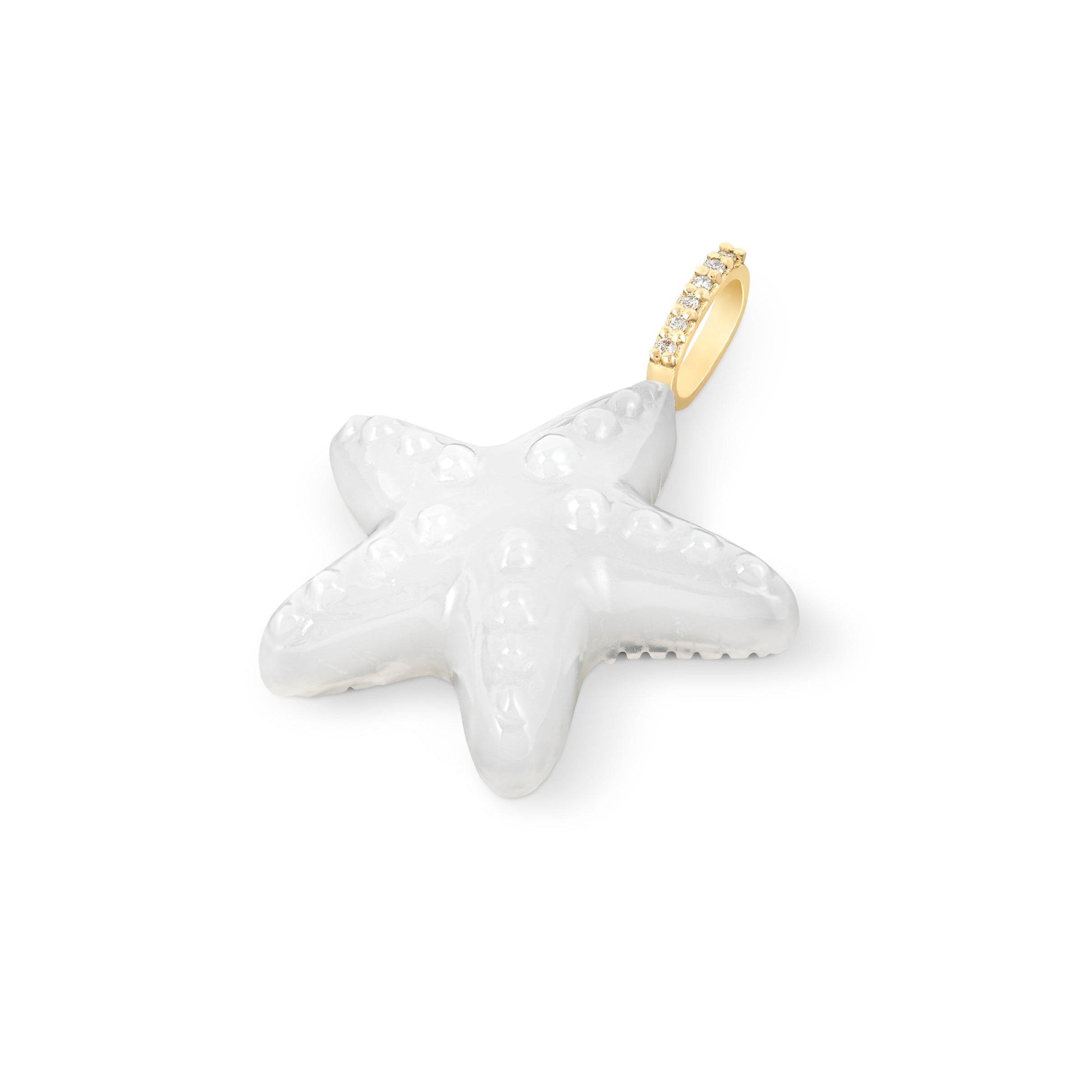 sea star pendant -white onyx-side