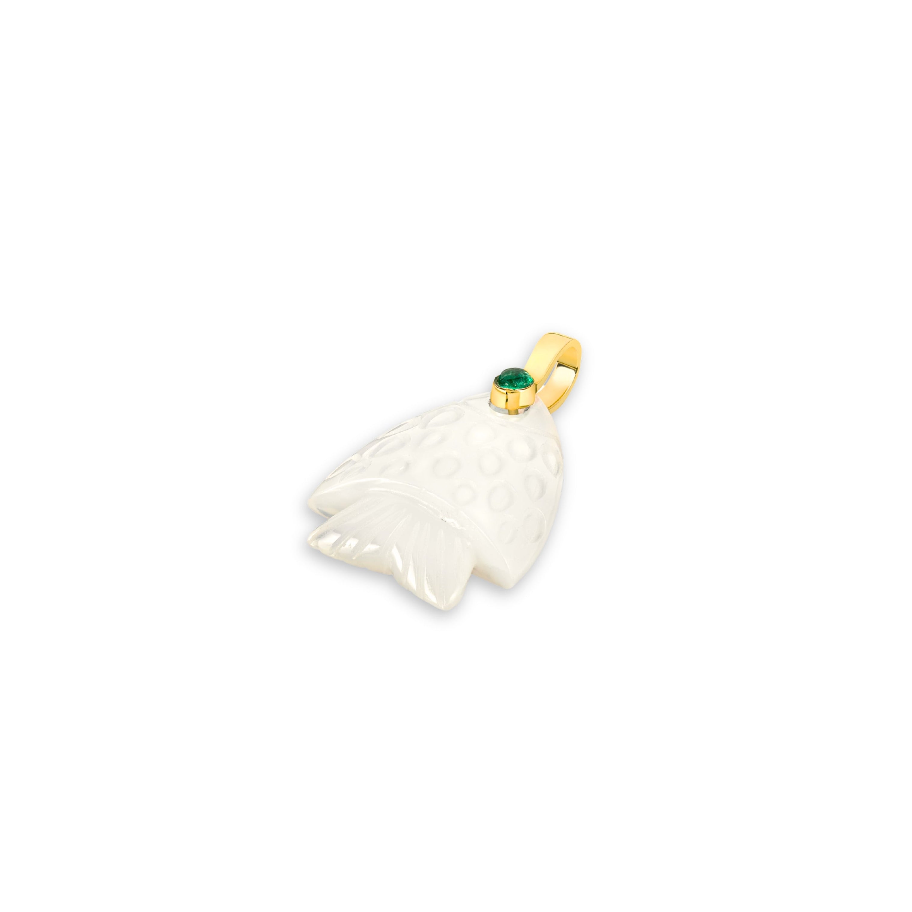 white onyx gemstone fish charm