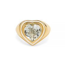 Load image into Gallery viewer, Green Amethyst Heart Ring