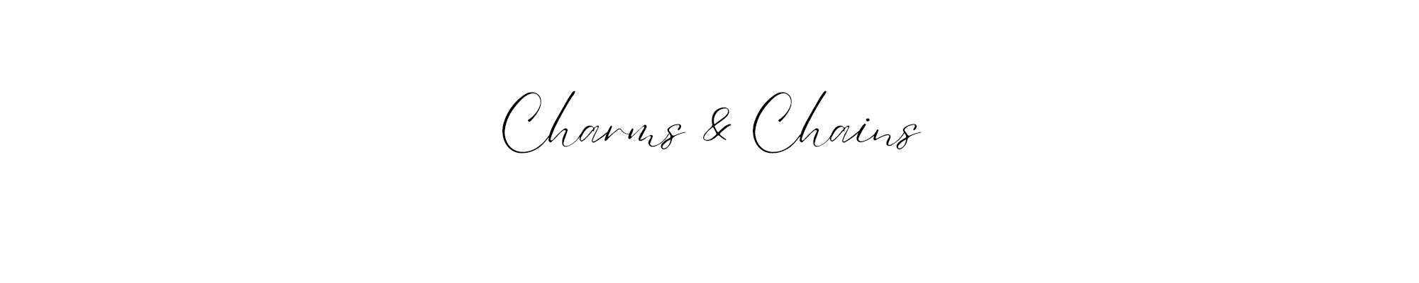 Charms and Chains banner on white background