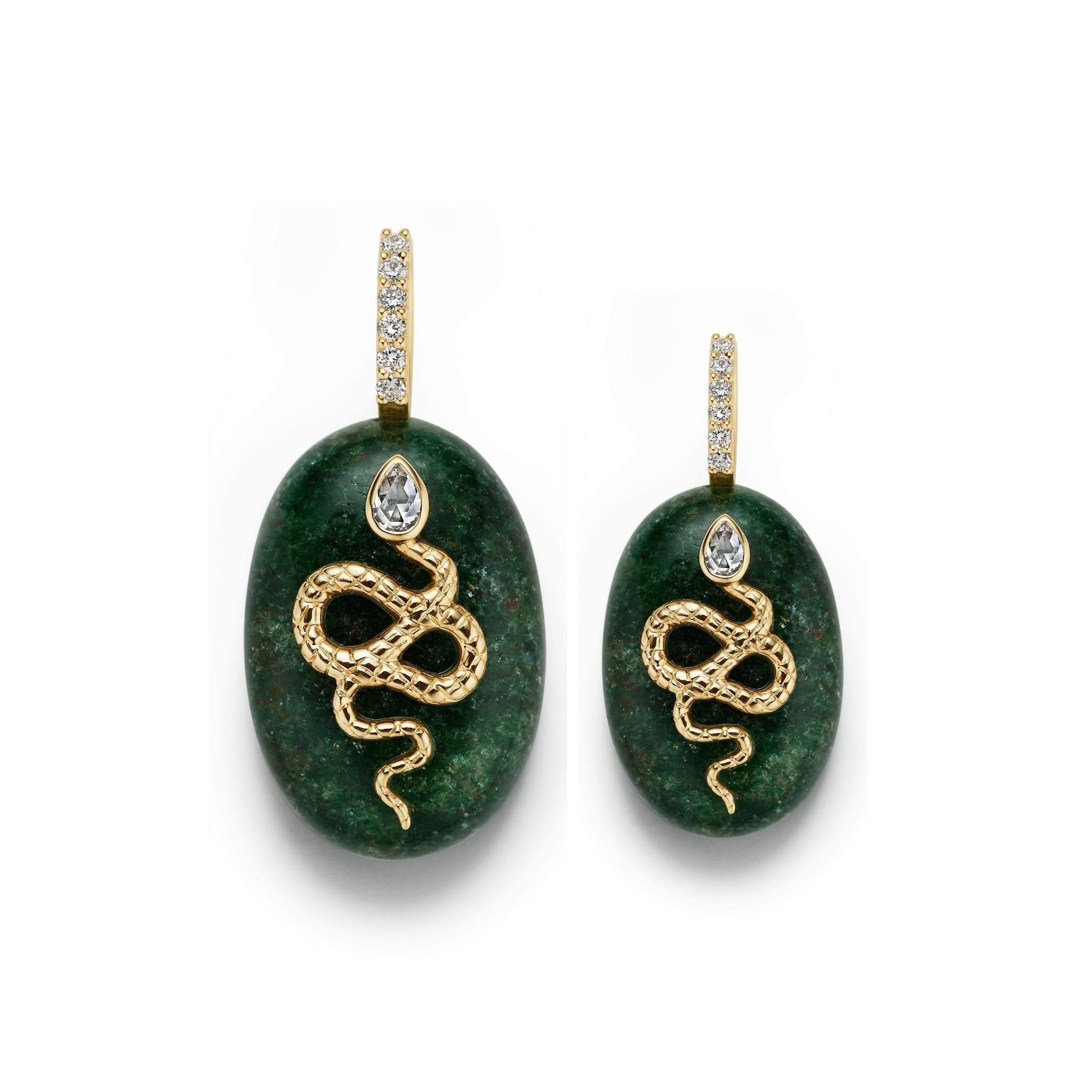 Serpent Cabochon Pendant- Green Aventurine