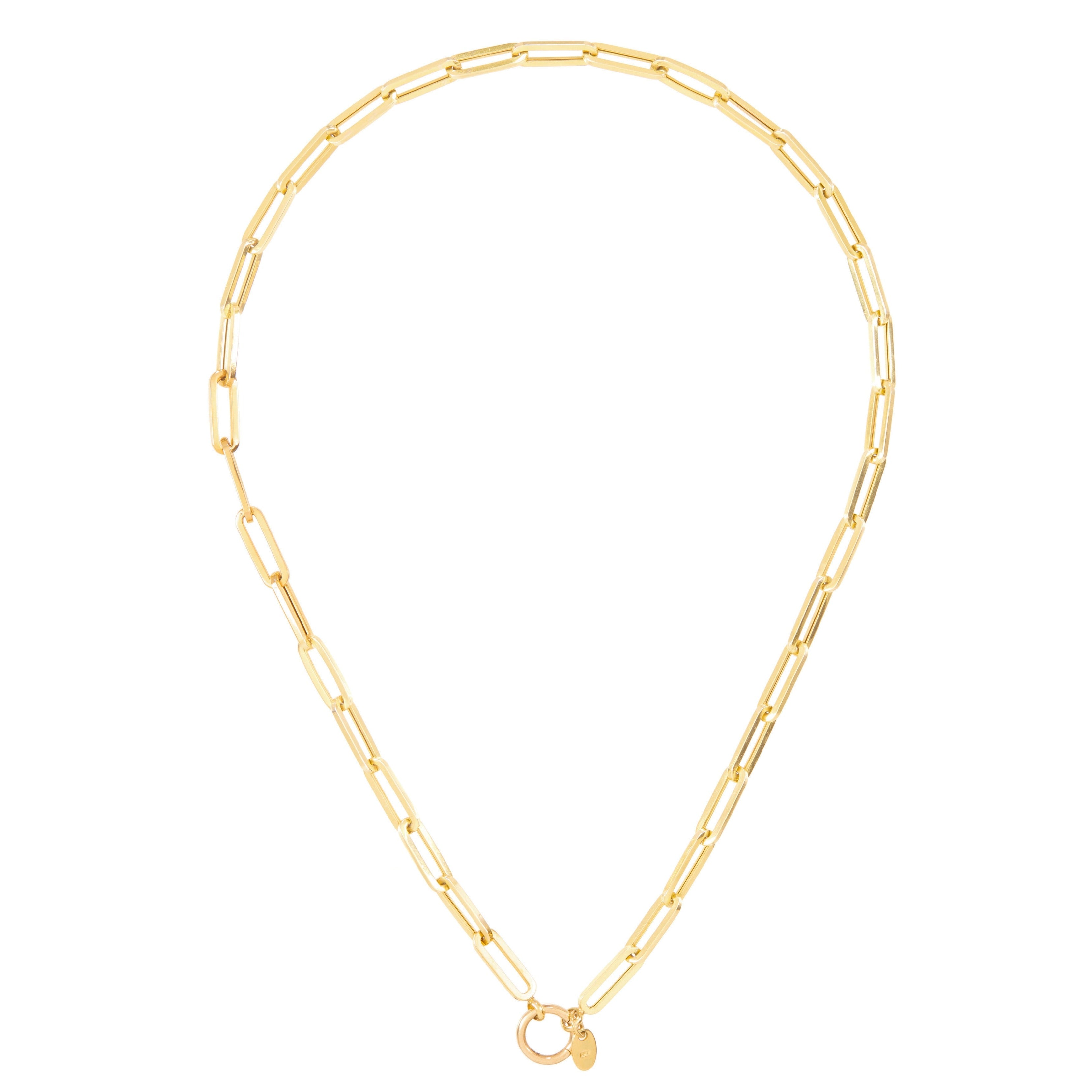 14k gold paperclip chain-small
