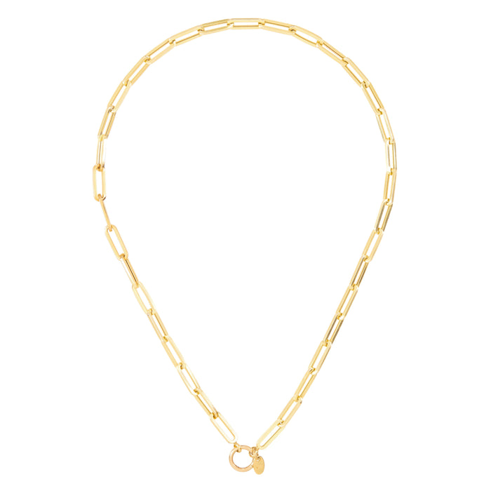 14k gold paperclip chain-small