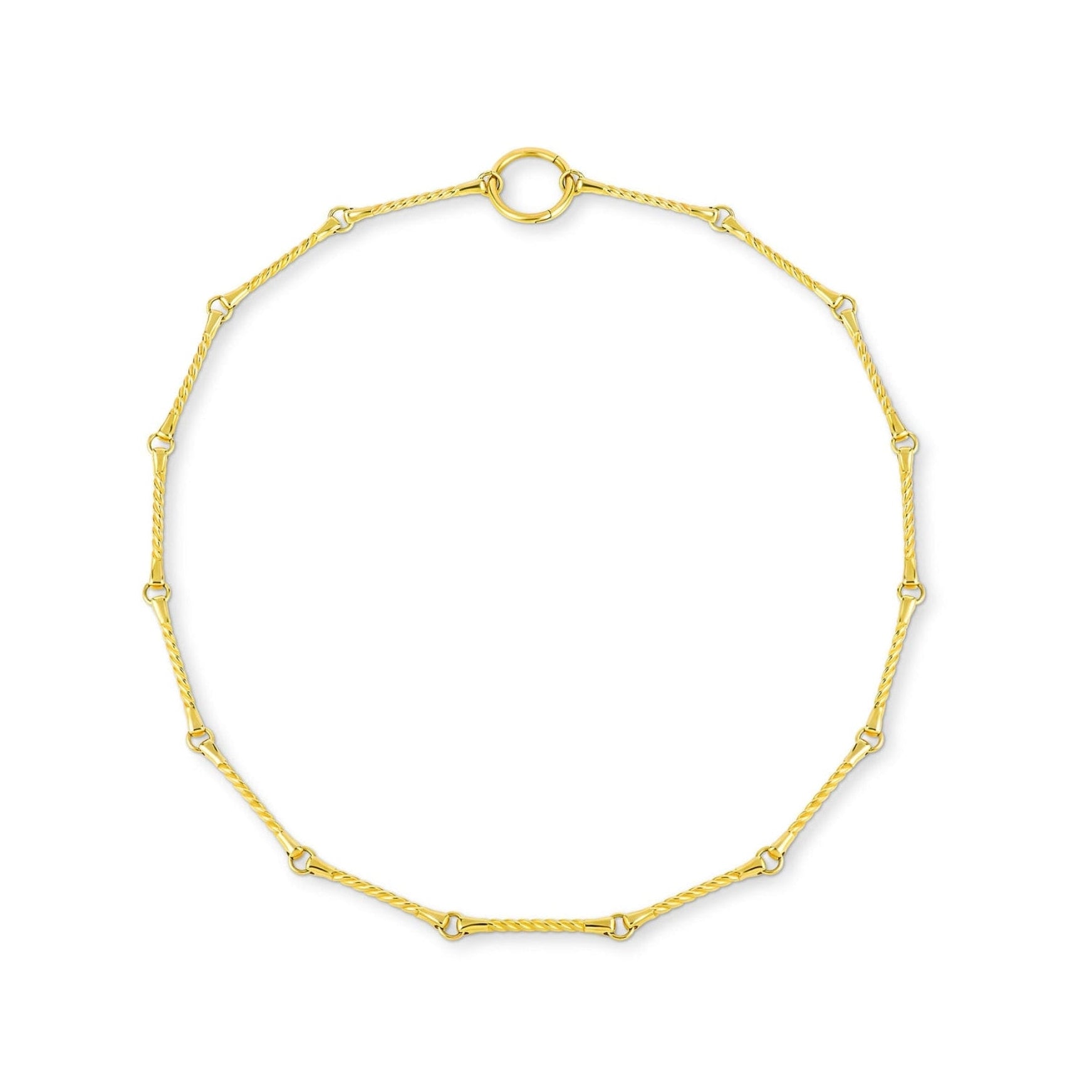 14k gold twisted bar chain