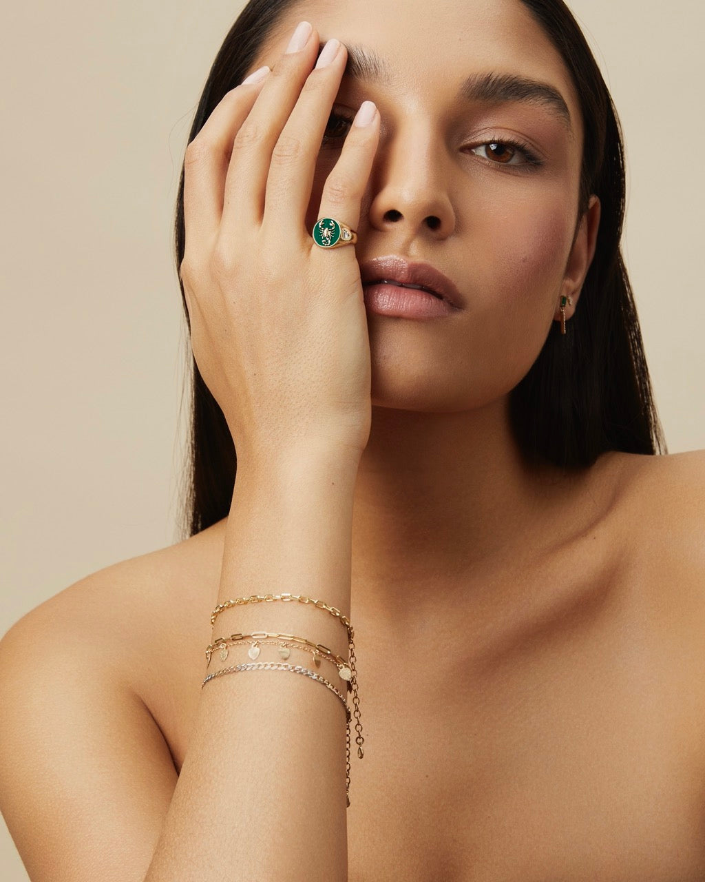 Tri Color Curb Chain Bracelet