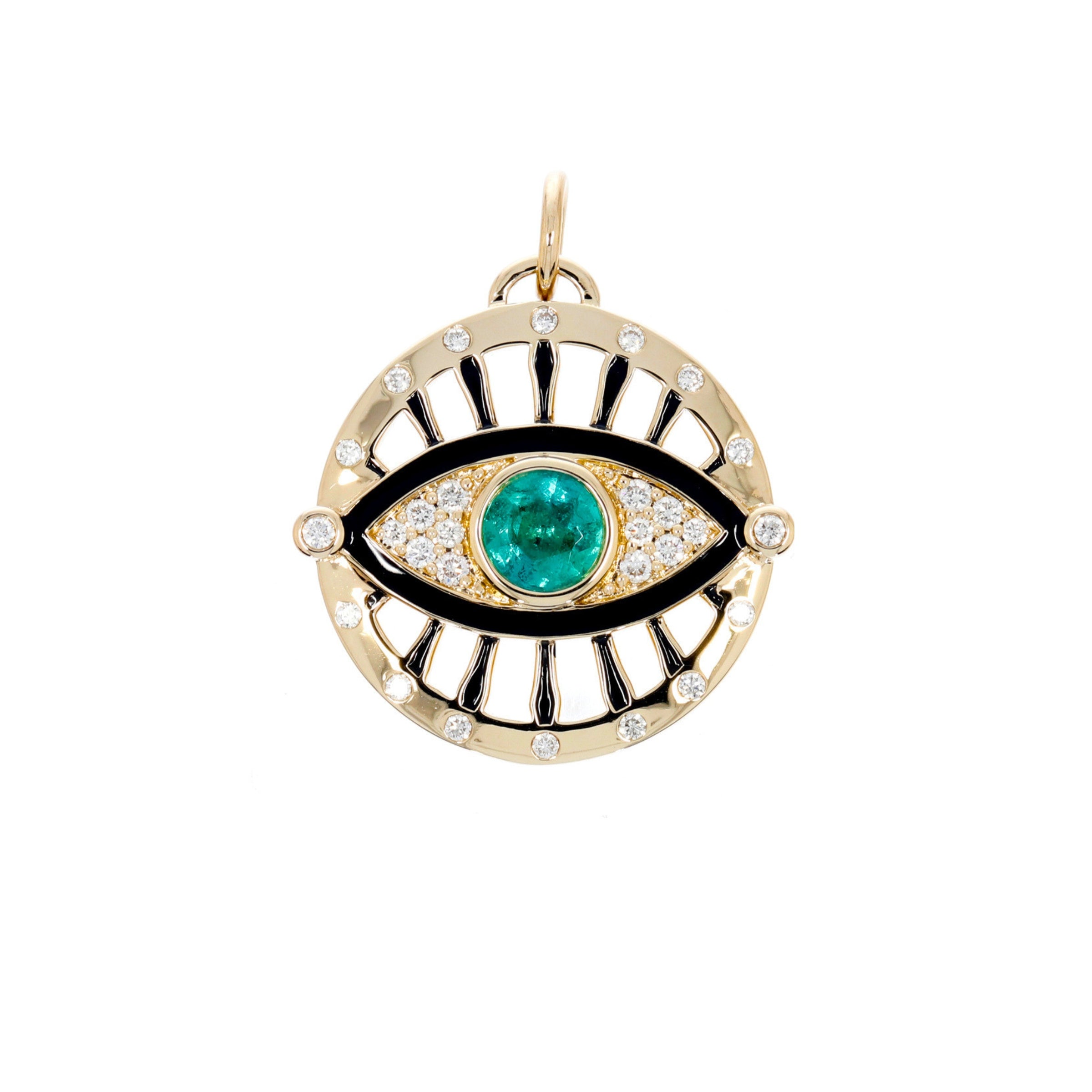 Protection Evil Eye Pendant- Emerald