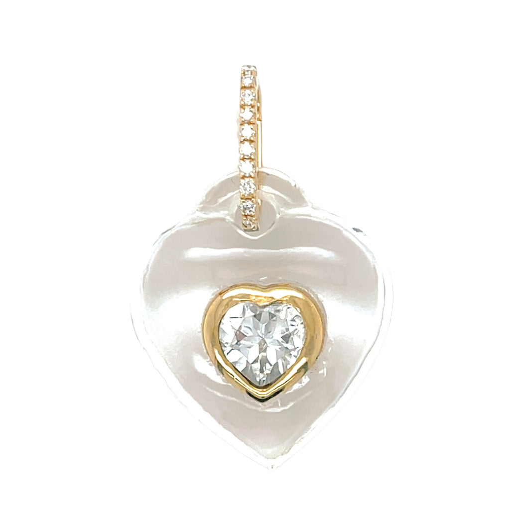 Crystal Heart Pendant - White Topaz